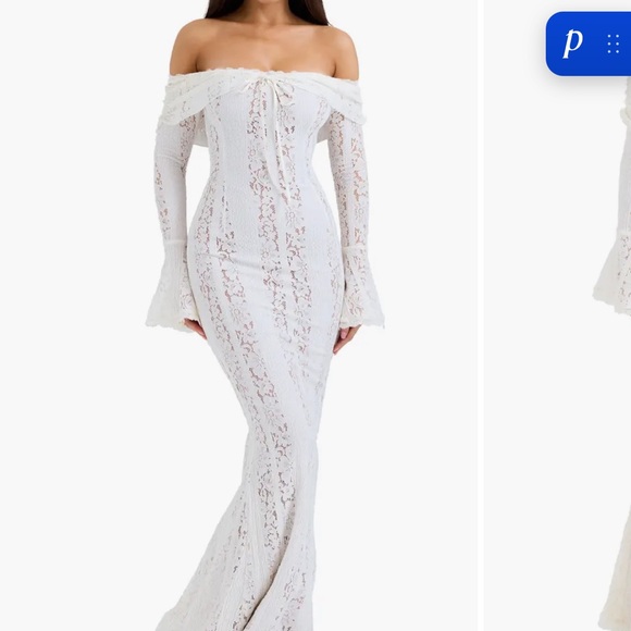 House of CB Cream Lace Long Sleeve Dress - Picture 5 of 8